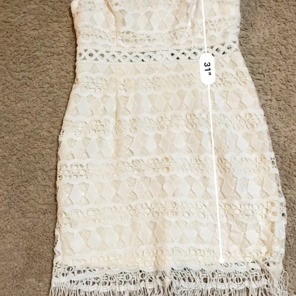Lulus White Crochet Lace Sleeveless Bodycon Dress Size M - Picture 10 of 13